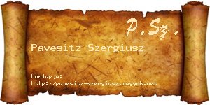 Pavesitz Szergiusz névjegykártya